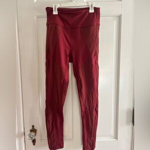 Free People Movement Medium maroon mesh zipper leg leggings